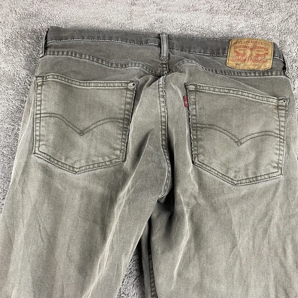 Levis 502 Taper Fit Jeans‎ Mens 34x30 Gray Mid Rise